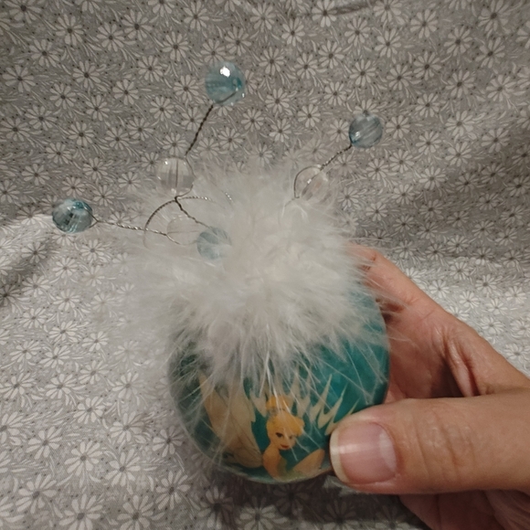 Disney Tinker Bell Decoupage Green Ball Christmas Ornament - Picture 5 of 7